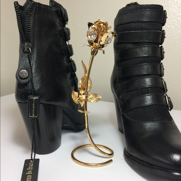 FABIANELLI Boots buckle Made in Italy Blk Sz 7/37 - Picture 8 of 8